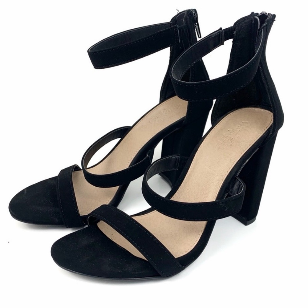 Charlotte Russe Black Strappy Heels